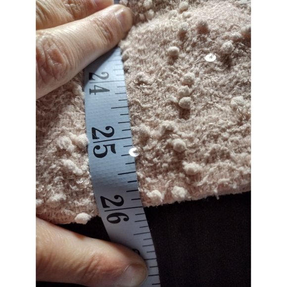 Women's Large Jennifer Lopez Pink Long Sleeve Sweater with Sparkle Embellishment - Picture 8 of 9